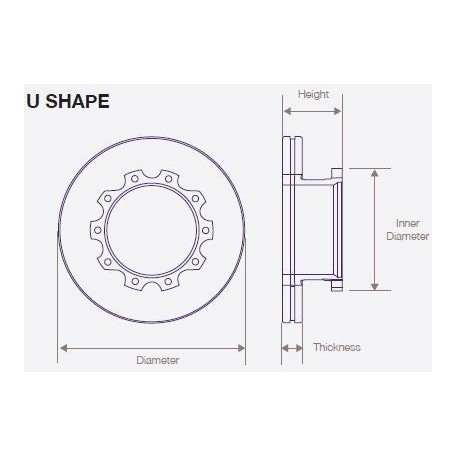 DWT001 Air Disc Rotor for Bendix 138mm U-Shape Brake
