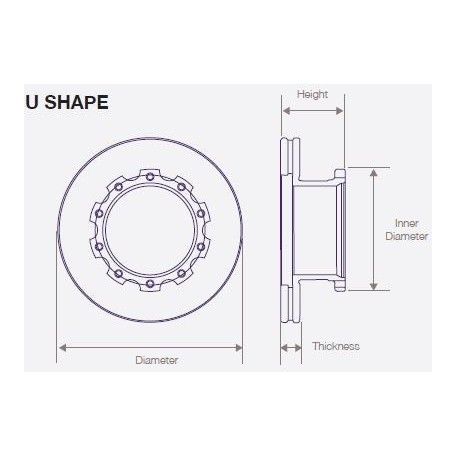 DWT002 Air Disc Rotor for Bendix 150mm U-Shape Brake