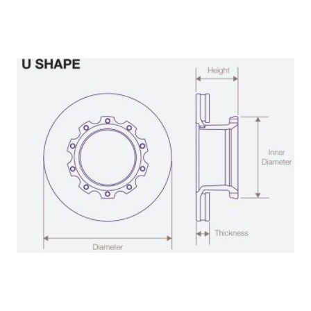 DWT021 Air Disc Rotor for Van Hool Front & Tag Axles